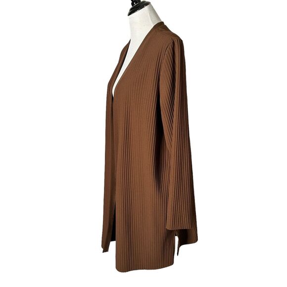 Marc New York Andrew Marc Open Front Kimono Duster Pleated Brown Women Size XL - Picture 4 of 13
